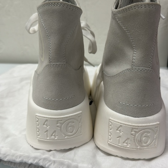 Mason Margiela MM6 Suede High Top platform Sneakers Light Gray Size 35 - Picture 5 of 10